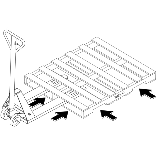 4-Way Hydraulic Pallet Truck, 48" L x 7" W, 4000 lbs. Capacity Consource