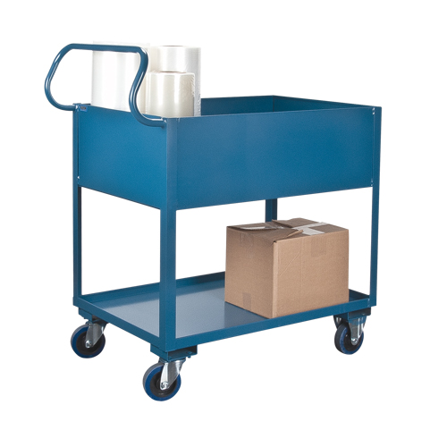 Chariots de service &agrave; bordure profonde, 2 Tiers, 24" la x 47" h x 36" p, Capacit&eacute; 1200 lb Consource