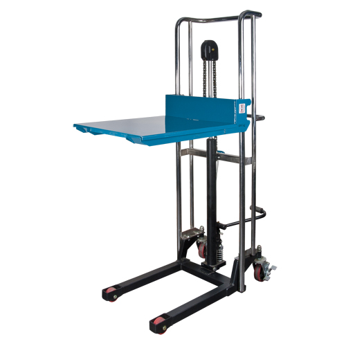Hydraulic Platform Lift Stacker, Foot Pump Operated, 880 lbs. Capacity, 60" Max Lift Consource