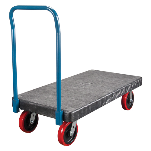 Plastic Platform Truck, 60" L x 30" W, 2500 lbs. Cap., Polyurethane Wheels Consource