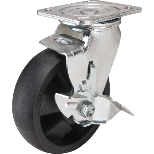 Roulettes haute temp&eacute;rature, Pivotant avec frein, 6" (152,4 mm), Nylon, 880 lb (399 kg) Consource