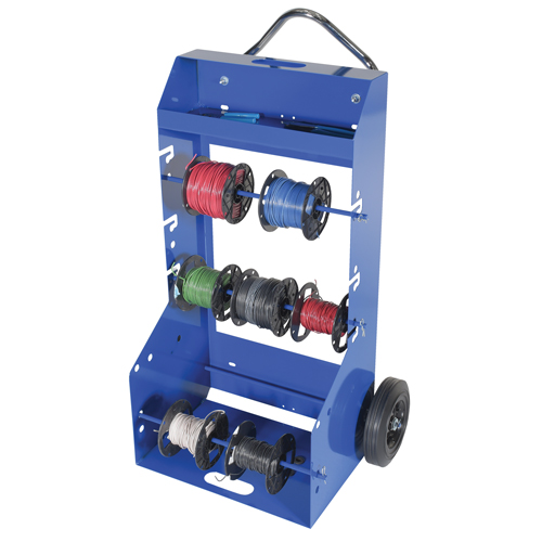 Chariot portatif pour mat&eacute;riaux bobin&eacute;s, Acier, 4 Montants, 29" la x 47-5/16" h x 21-7/8" p, Capacit&eacute; de 300 lb Consource