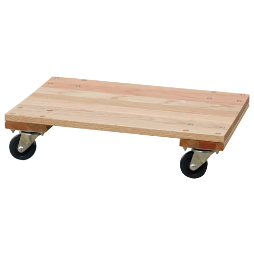 Socle roulant &agrave; plateforme en bois solide, Roues en Caoutchouc, Capacit&eacute; de 900 lb, 16" la x 24" p x 6" h Consource