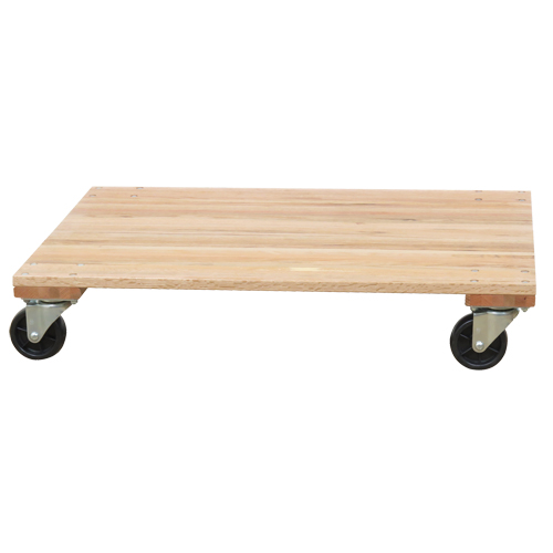 Socle roulant &agrave; plateforme en bois solide, Roues en Caoutchouc, Capacit&eacute; de 1200 lb, 18" la x 30" p x 7" h Consource