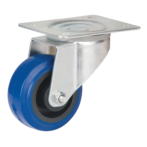 Blue Caster, Swivel, 3" (76 mm), Rubber, 285 lbs. (129 kg.) Consource