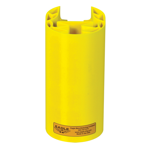 Butoir en poly pour rayonnage, 5" la x 6" lo x 8" h, Jaune Consource