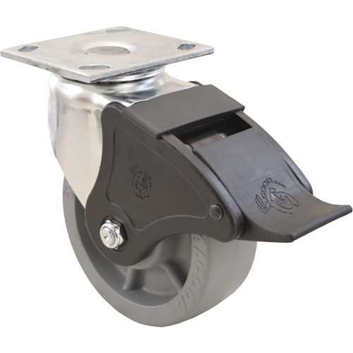 Emaxx Caster, Swivel with Brake, 4" (101.6 mm), Envirothane, 1000 lbs. (453.6 kg.) Consource