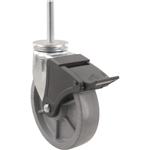 Emaxx Envirothane Caster, Swivel with Brake, 6" (152.4 mm) Dia., 1100 lbs. (499 kg.) Capacity Consource