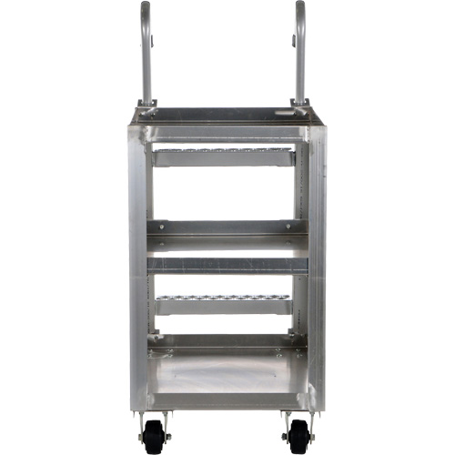 Stockpicker Truck, Aluminum, 21-7/8" W x 40" D, 3 Shelves, 660 lbs. Capacity Consource