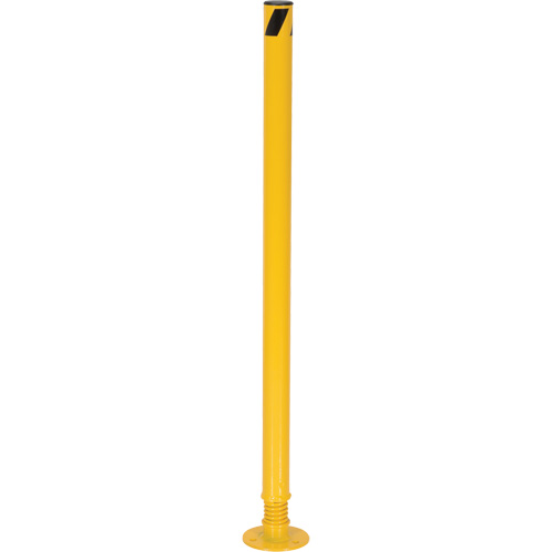 Spring Loaded Bollard, Steel, 42" H x 2-1/8" W, Yellow Consource