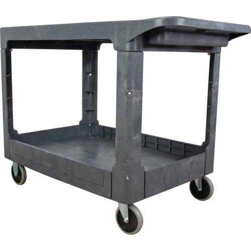 Chariot utilitaire pour l'entretien avec tablette plate, 2 tiers, 25-1/4" x 32-1/4" x 44", Capacit&eacute; 550 lb Consource