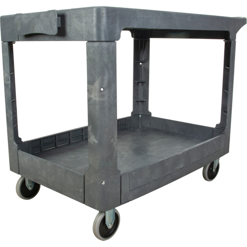 Chariot utilitaire pour l'entretien avec tablette plate, 2 tiers, 25-1/4" x 32-1/4" x 44", Capacit&eacute; 550 lb Consource