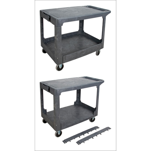 Chariot utilitaire pour l'entretien avec tablette plate, 2 tiers, 25-1/4" x 32-1/4" x 44", Capacit&eacute; 550 lb Consource