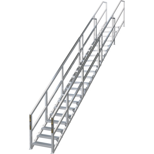 SmartStairs 17-21 Steps Modular Construction Stair System, 157-1/2" H Consource