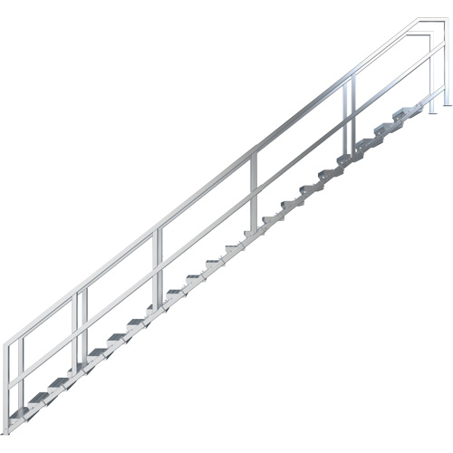 SmartStairs 17-21 Steps Modular Construction Stair System, 157-1/2" H Consource