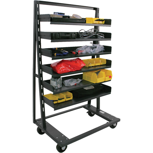 Single-Sided Heavy Duty A-Frame Cart with 6 Trays, 38" x 25" x 63", 2500 lbs. Capacity Consource