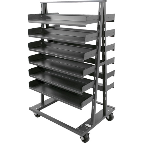 Chariot &agrave; cadre en A robuste &agrave; deux c&ocirc;t&eacute;s avec 12 plateaux, 38" x 30" x 63", Capacit&eacute; 2500 lb Consource