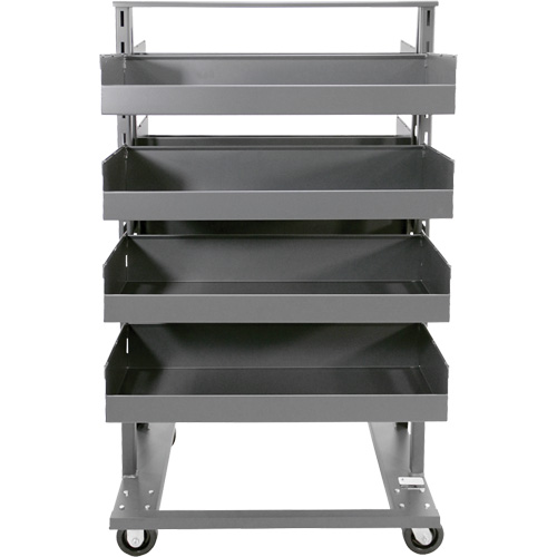 Double-Sided Heavy Duty A-Frame Cart with 8 Large Lipped Trays, 38" x 30" x 63", 2500 lbs. Capacity Consource
