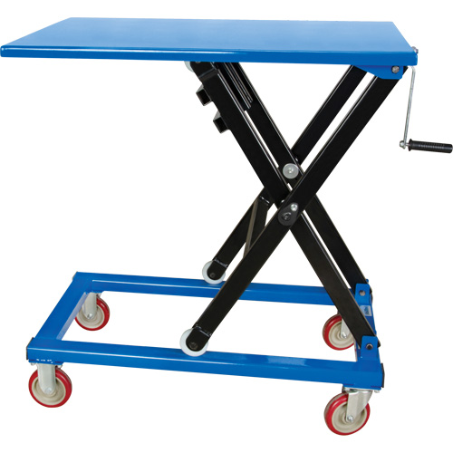 Table &eacute;l&eacute;vatrice manuelle &agrave; ciseaux, 37-3/8" lo x 23-5/8" la, Acier, Capacit&eacute; 660 lb Consource