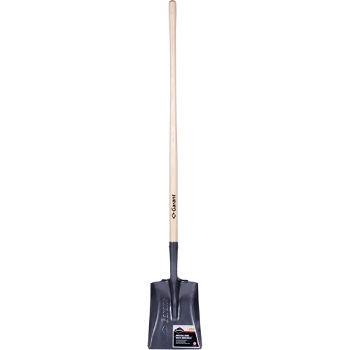 Pro Square Point Shovel, Wood, Tempered Steel Blade, Straight Handle, 48" Long Consource
