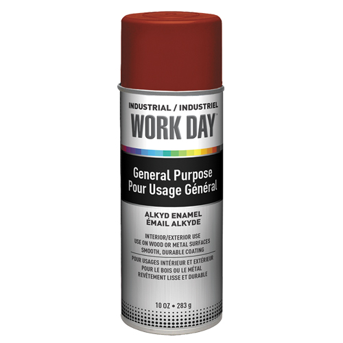 Peinture industrielle Work Day, Rouge, Tr&egrave;s mat, 10 oz, Canette a&eacute;rosol Consource
