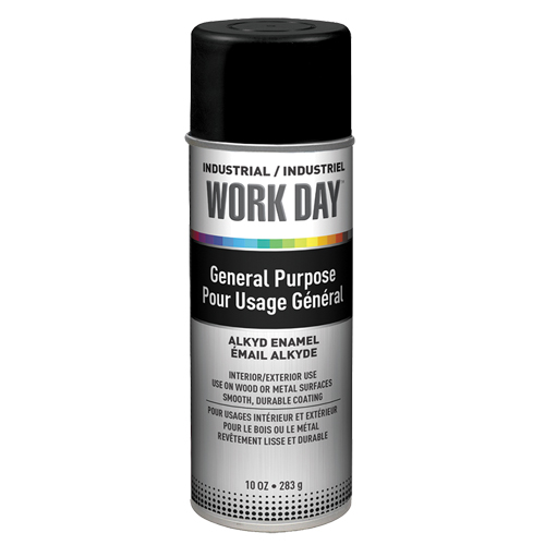 Industrial Work Day Paint, Black, Very Flat, 10 oz., Aerosol Can Consource