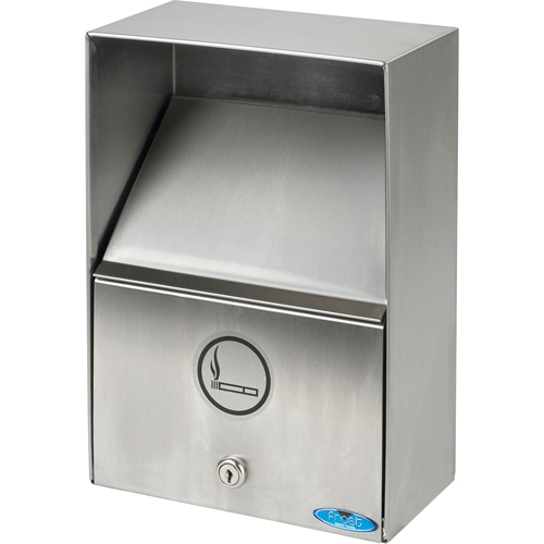 Smoking Receptacles, Wall-Mount, Stainless Steel, 3.3 Litres Capacity, 13-1/2" Height Consource