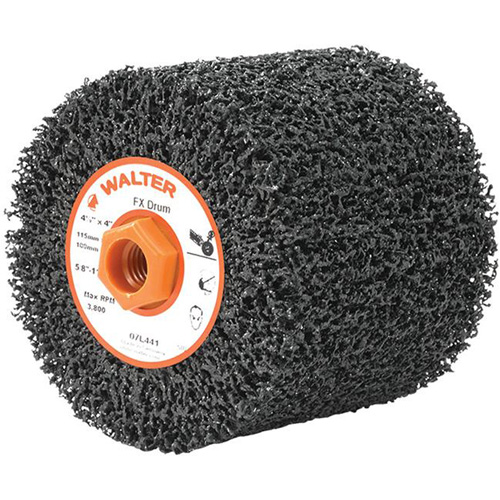 FX Reversible Drum, 4-1/2" Dia., 4" W, 5/8"-11 Arbor, Coarse Grit Consource