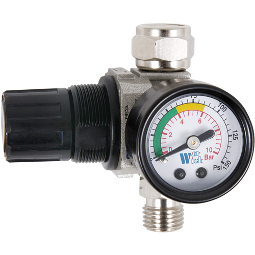 Air Dial Regulator with Gauge for Spray Gun, 1/4" NPT, 135 PSI Max. PSI, Standard Consource