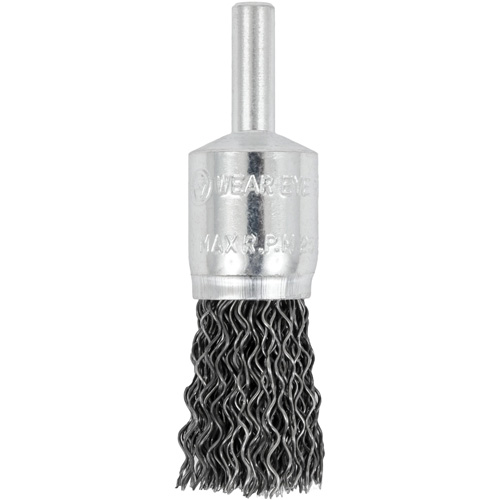 E050-20 Shaft Mounted Crimped End Brush, 1/2", 0.02" Fill, 1/4" Shank Consource