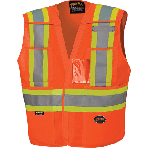 6930 Veste de s&eacute;curit&eacute; d&eacute;tachable &agrave; &eacute;paules tombantes, Orange haute visibilit&eacute;, Grand/T-Grand, Polyester Consource