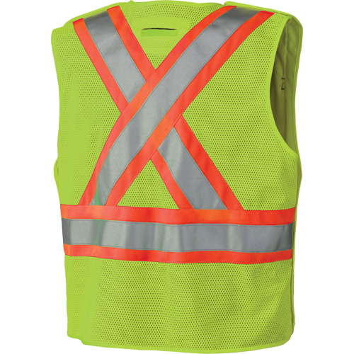 6936 5-Point Tear-Away Safety Vest, High Visibility Lime-Yellow, 2X-Large, Polyester Consource