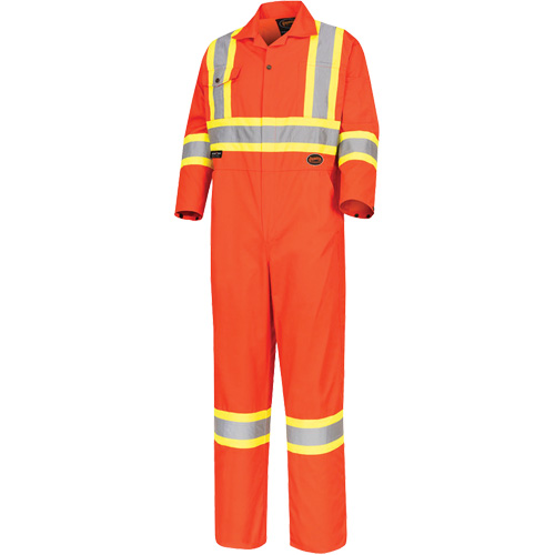 5514 High-Visibility Safety Coveralls, 36, High Visibility Orange Consource