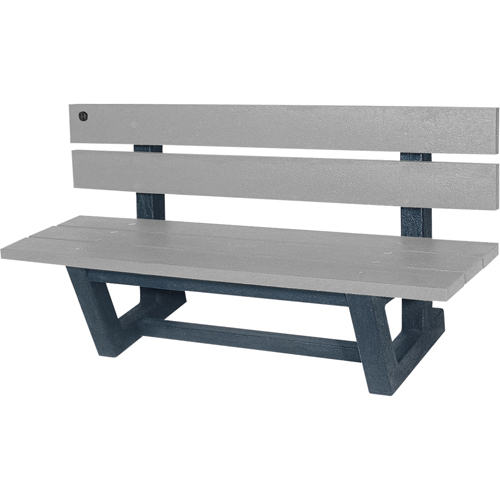 Bancs de parc d'ext&eacute;rieur, Plastique recycl&eacute;, 72" lo x 23-3/16" la x 29-13/16" h, Gris Consource