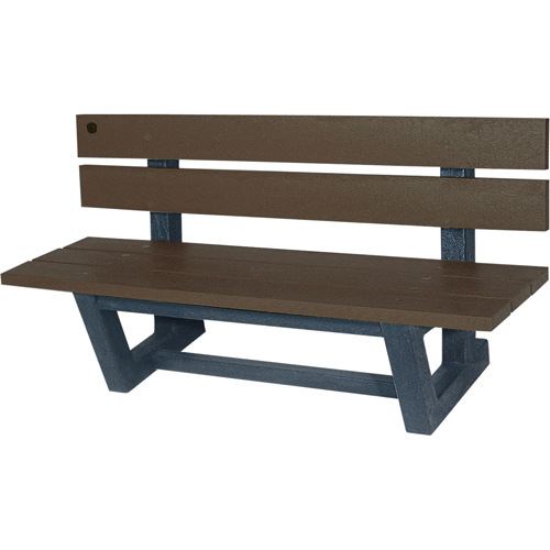 Bancs de parc d'ext&eacute;rieur, Plastique recycl&eacute;, 72" lo x 23-3/16" la x 29-13/16" h, Ombre Consource