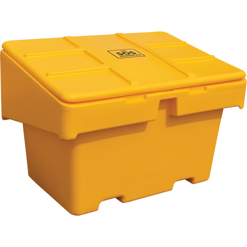 Contenants pour sel & sable SOS, Avec Moraillon, 48" x 33" x 34", 18,5 pi³, Jaune Consource