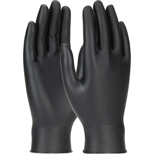 Grippaz Skins Ambidextrous Disposable Gloves, Large, Nitrile, 6-mil, Powder-Free, Black Consource