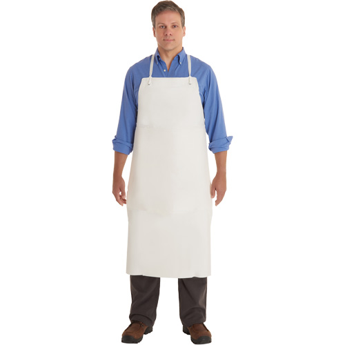 AlphaTec&reg; 56-101 PVC Apron, PVC/Vinyl, White, 33" W x 44" L Consource