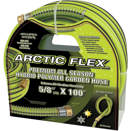 Premium Hybrid Polymer Garden Hose, PVC/Rubber, 5/8" dia. x 100' Consource