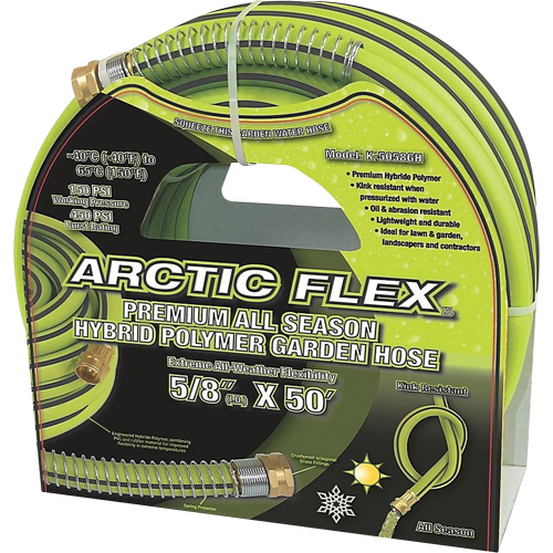 Premium Hybrid Polymer Garden Hose, PVC/Rubber, 5/8" dia. x 50' Consource