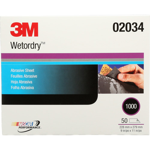 Feuille abrasive Imperiale, 9" x 11", Grain 1000, Carbure de silicium Consource