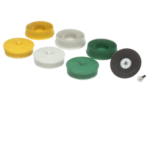 Ensemble de disques en soie Roloc, Oxyde d'aluminium, Grain Plusieurs, 3" dia. Consource
