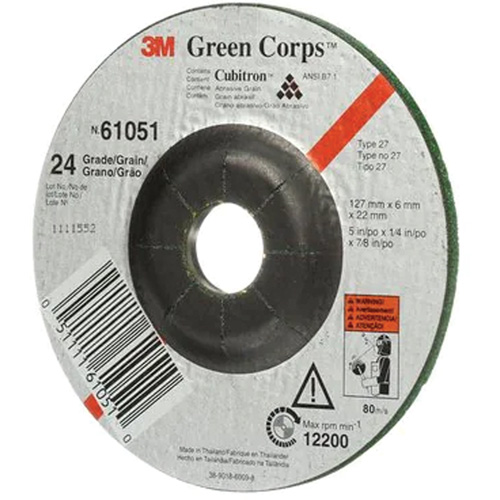 Meule flexible Green Corps, 5" x 1/4", Arbre 7/8", C&eacute;ramique, Type 1 Consource