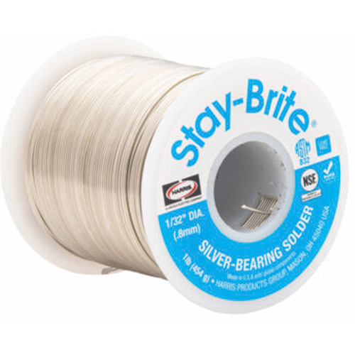 Stay-Brite&reg; Solders, Lead-Free, 96% Tin 4% Silver, Solid Core, 0.125" Dia. Consource