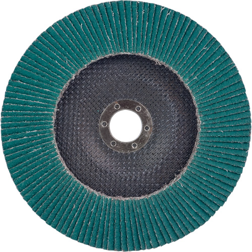 Disque &agrave; lamelles 577F, 7" x 5/8"-11, Type 27, Grain 36, Alumine de zirconium Consource