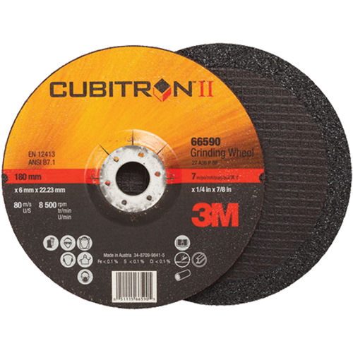 Meules &agrave; moyeu d&eacute;port&eacute; Cubitron II, 4" x 1/4", Arbre 3/8", Type 27 Consource