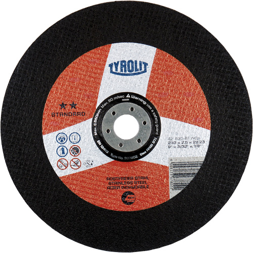 Disque de coupe INOX de premi&egrave;re qualit&eacute;, 6" x 5/64", Arbre de 7/8", Type 27, Oxyde d'aluminium, 10 200 Tr/min Consource