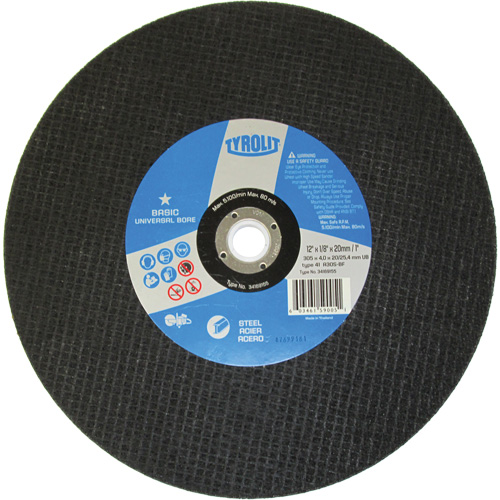 Basic Cut-Off Wheel, 12" x 1/8", 1" Arbor, 1, Aluminum Oxide Consource