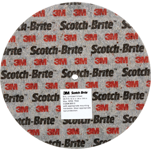 Scotch-Brite EXL Unitized Wheel, 6" x 1/4", 1/4" Arbor, Fine Grit, Silicon Carbide Consource