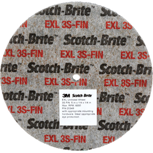 Scotch-Brite EXL Unitized Wheel, 5" x 1/4", 1/4" Arbor, Fine Grit, Silicon Carbide Consource